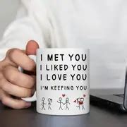 Couple Couple Coffee Cup Meet Like Keep Love Quotes Ceramic - Temu