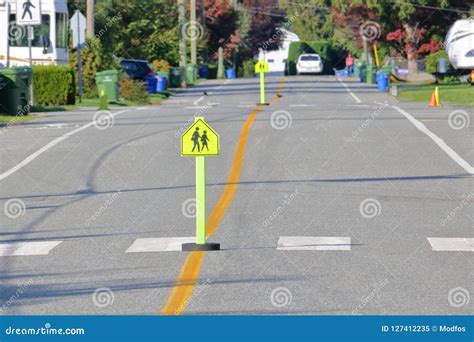 Crosswalk Safety Signs stock image. Image of outside - 127412235