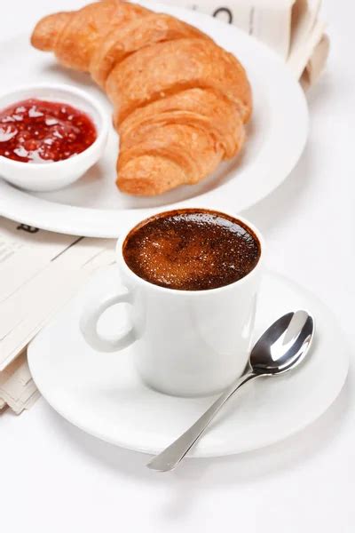 Coffee and croissant — Stock Photo © Shebeko #3111591