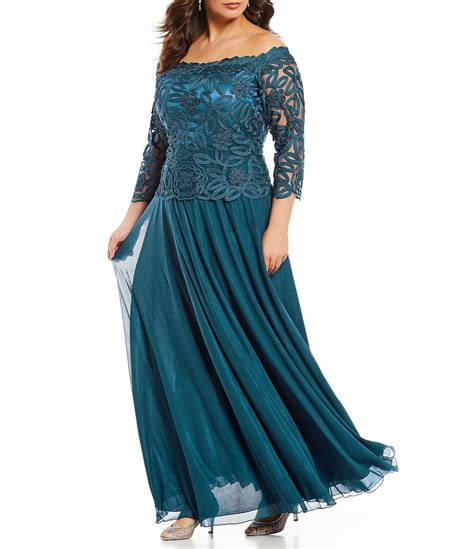 Shop for Soulmates Plus Off-the-Shoulder Beaded Bodice Lace Gown at Dillards.com. Visit Dillards ...