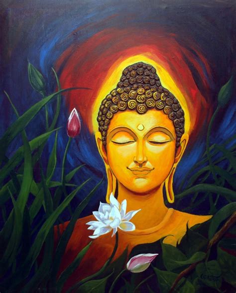 Buddha Painting Canvas, Ganesh Art Paintings, Buddha Art Painting, Modern Canvas Painting, Art ...