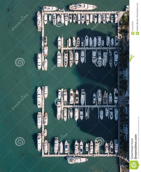 Aerial View of Yachts in Miami Beach Stock Image - Image of nautical, rows: 113141915