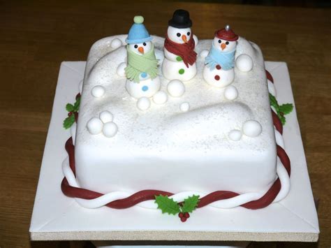 Snowman Christmas Cake Traditional Fruit Cake Covered With Marzipan And ...