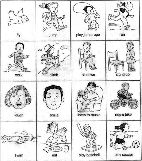 Schede di inglese per la scuola primaria - Scheda sui verbi | Teaching verbs, List of verbs ...