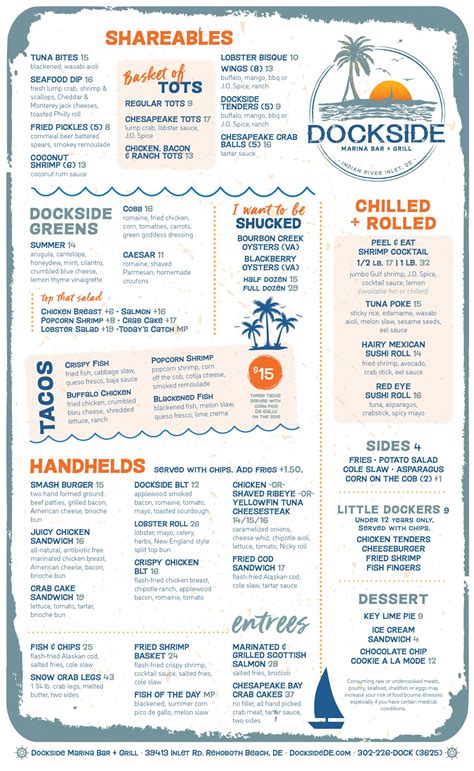 Our Menu - Dockside Marina Bar & Grill