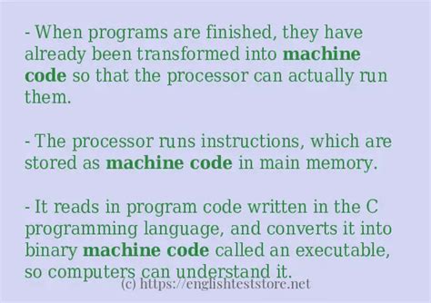 In-sentence examples of "machine code" - EnglishTestStore Blog