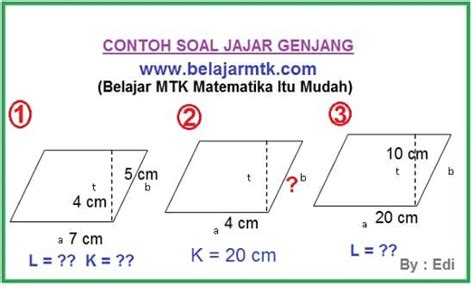 15+ Contoh Soal Jajar Genjang Gratis - Ujian Nasional