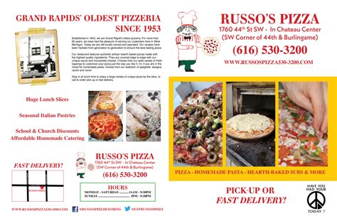 Menu | Russo's Pizza Russo's Pizza