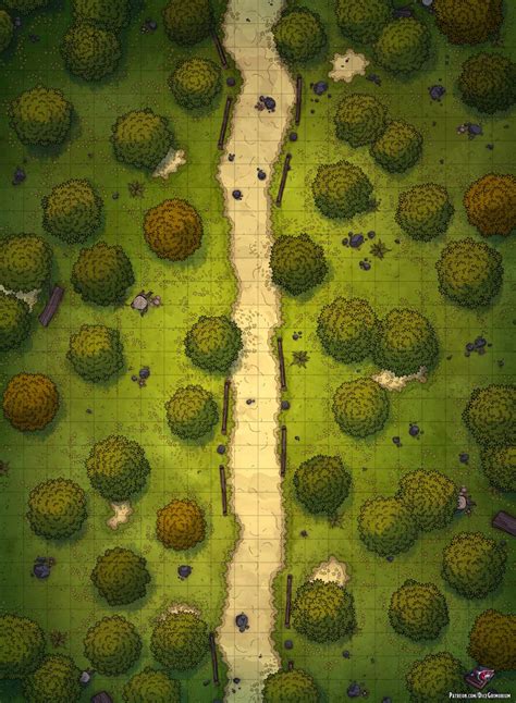 Reddit - dndmaps - Straight Forest Road Battle Map 22x30 | Rpg map, Mapas do dungeon, D&d rpg