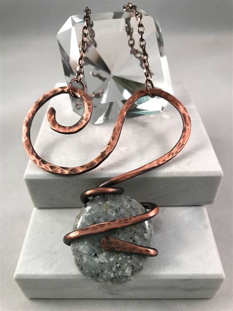 Copper Jewelry Copper Necklace Copper Wire Jewelry Grey | Etsy