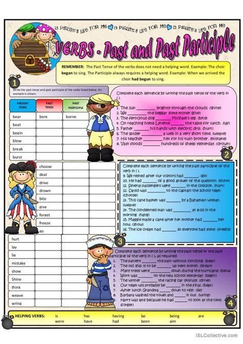 PRESENT AND PAST PARTICIPLE: English ESL worksheets pdf & doc