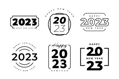 Set of 2023 Happy New Year Logo Design