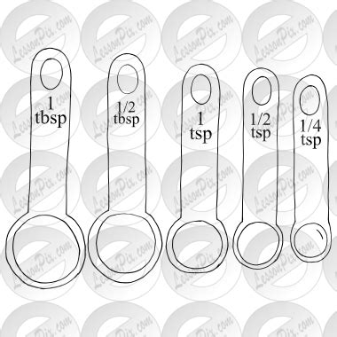 Measuring Spoons Outline for Classroom / Therapy Use - Great Measuring Spoons Clipart