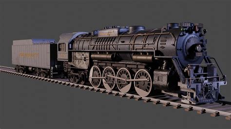 Pere Marquette 1225 locomotive train 3D | CGTrader