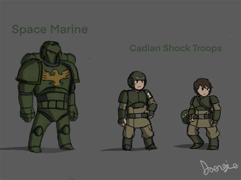 New art style Concept Art [Space Marine and Cadian Shock Troops] : r/ImaginaryWarhammer