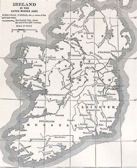 Political Medieval Maps - Ireland in the Later Middle Ages