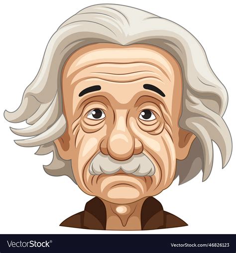 Albert einstein cartoon portrait Royalty Free Vector Image