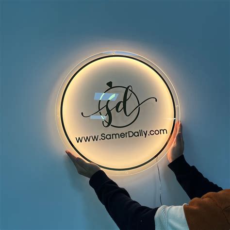 Custom Logo Office Door Sign,office Wall Sign,acrylic Logo Sign,round Acrylic Backlit Business ...