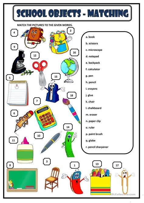 Classroom Objects Worksheets For Kindergarten Pdf - Sherrie Hine's ...