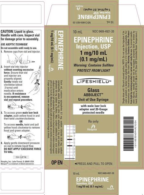 Epinephrine Injection - FDA prescribing information, side effects and uses