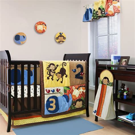 Belle Crib Bedding Set - Jungle Safari Theme - 123 Zoo Buddies 8 Piece ...