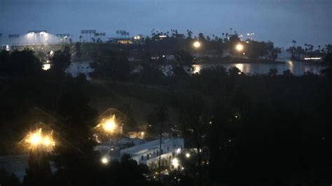 Stunning footage shows flooded Dodger Stadium under water after ...