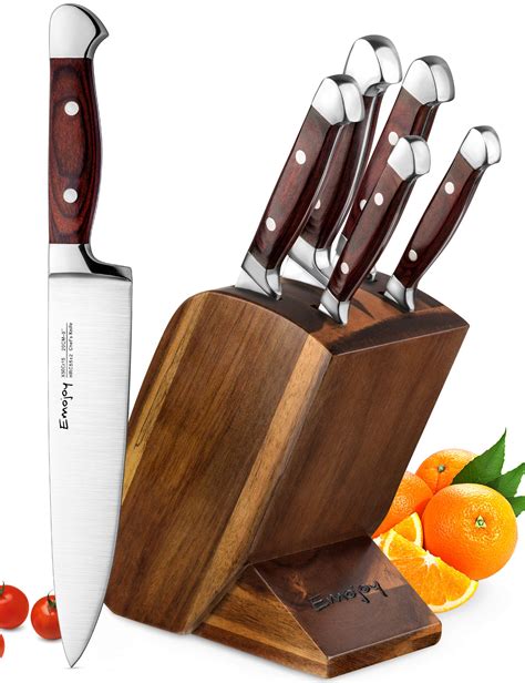 Knife Set, 6 Piece Kitchen Knife Set with Block Wooden, Self Sharpening Manual 750440631073 | eBay