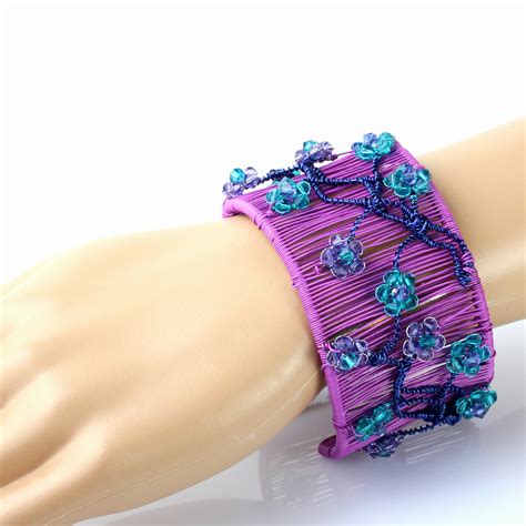 Lilac Turquoise Handcrafted Swarovski Crystal W... - Folksy