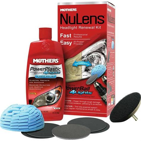 MOTHERS NU LENS HEADLIGHT RENEWAL KIT + POWERBALL 4LIGHTS - CAR CARE PRODUCT - Premium Car Care