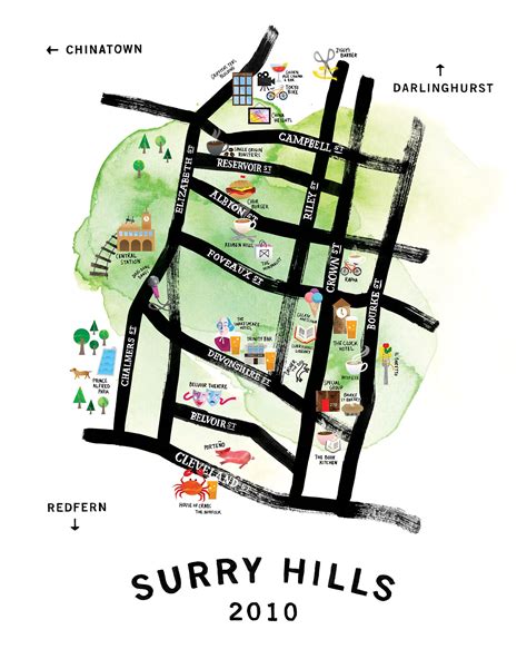 Map Of Surry Hills - Zip Code Map