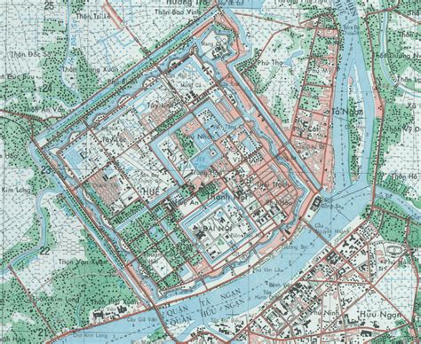 Hue City, Vietnam 1:25,000 Topographical Map – Battle Archives