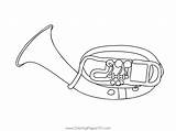 Tuba Coloring Musical Pages Instruments Printable Sheets Instrument  sketch template