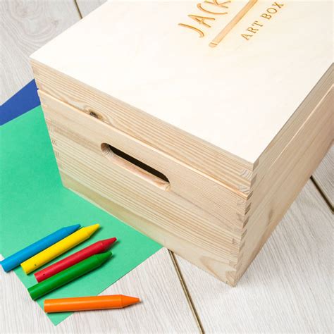 personalised engraved children's art and craft box by dust and things ...