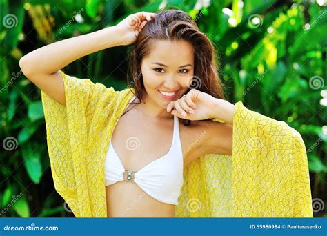 Beautiful Woman Smiling Outdoor Portrait Stock Photo - Image of cute, face: 65980984