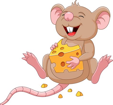 Cartoon mouse holding a slice of cheese 8734803 Vector Art at Vecteezy