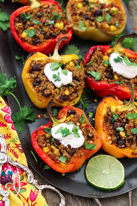 Santa Fe Quinoa Stuffed Peppers (Vegan + GF) | Vegan Huggs