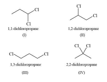 What are four isomers of dichloropropane? | Homework.Study.com