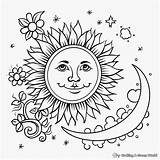 Hard Sun And Moon Coloring Pages sketch template