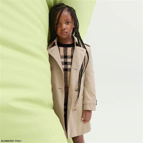 Burberry Kids Girls Beige Black Vintage Oversized Check Dress