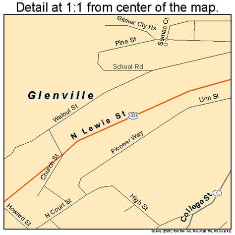 Glenville West Virginia Street Map 5432044