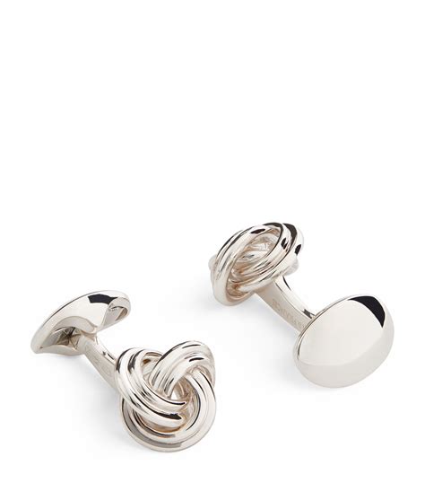 Deakin & Francis Sterling Silver Knot Cufflinks | Harrods US