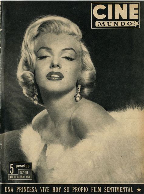 Cine Mundo - 1953, magazine from Spain. Front cover photo of Marilyn ...