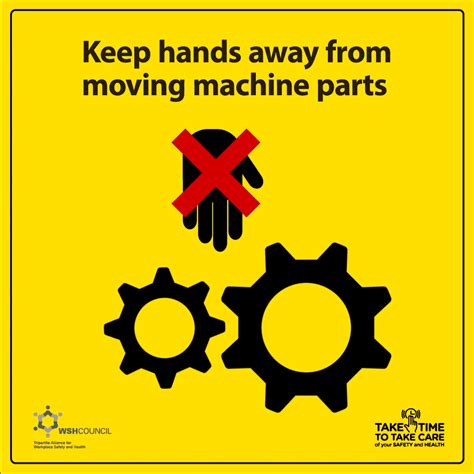 Keep hands away from moving machine parts