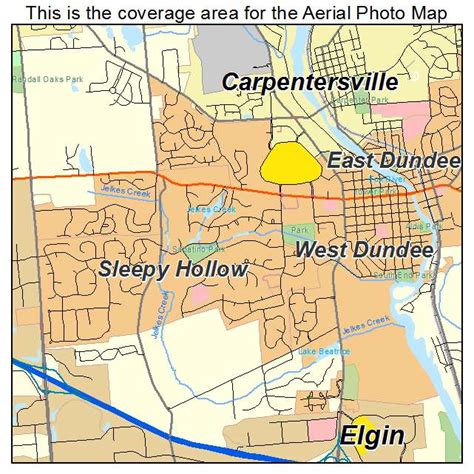 Aerial Photography Map of West Dundee, IL Illinois