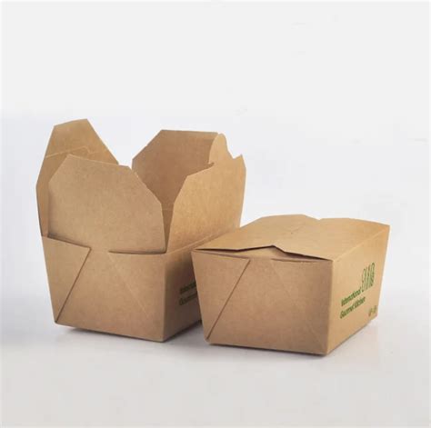 Printed Recycled Brown Kraft Paper Food Box / Wholesale Food Grade Lunch Paper Box - Buy ...