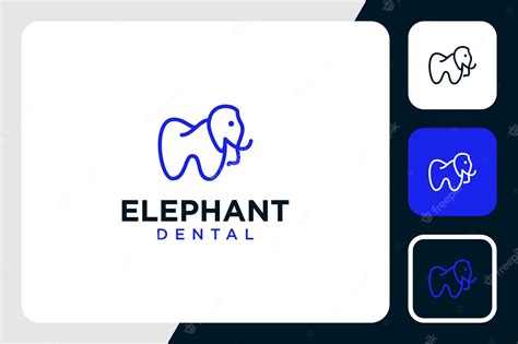 Premium Vector | Elephant logo design with dental inspiration