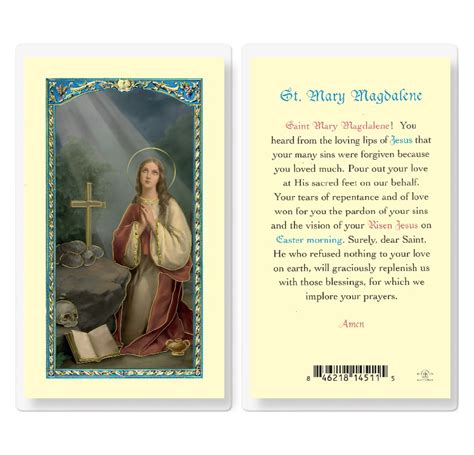 ST MARY MAGDALENE PRAYER CARD - Divine Mercy Gift Shop