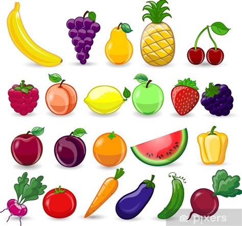 Fotomural Frutas Y Verduras De Dibujos Animados Pixerses | Porn Sex Picture