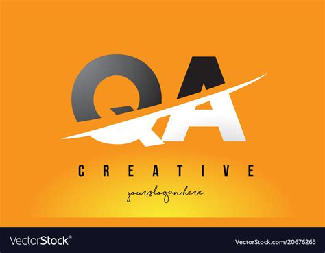 Qa q a letter modern logo design with yellow Vector Image