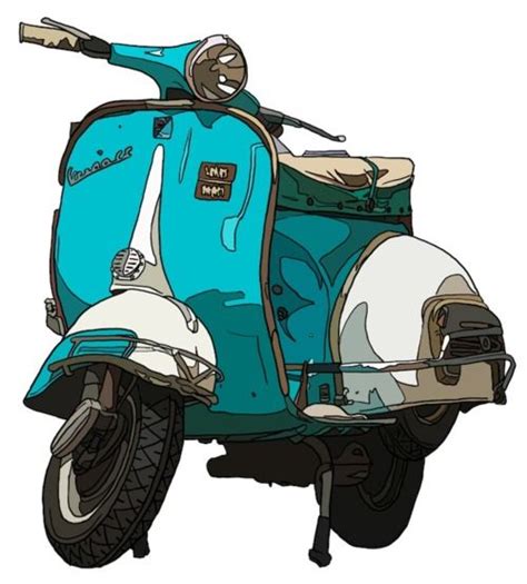 Vespa drawing | Vespa, Vespa vintage, Vespa illustration